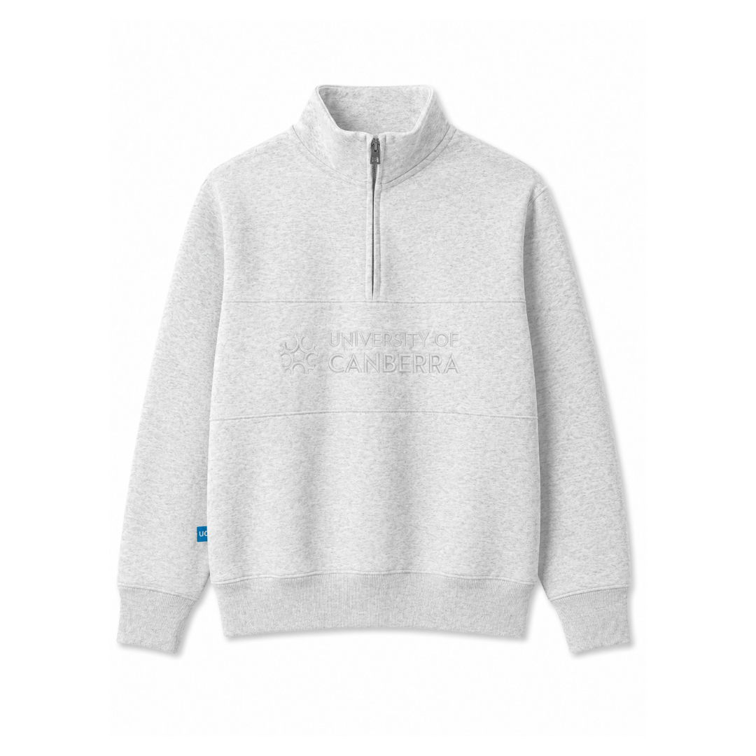 UC BG ZIP PANEL FLEECE WHITE MARLE