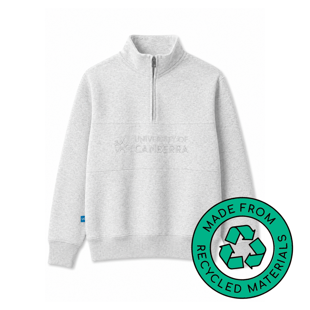UC BG ZIP PANEL FLEECE WHITE MARLE