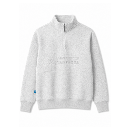 UC BG ZIP PANEL FLEECE WHITE MARLE