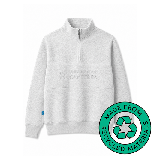 UC BG ZIP PANEL FLEECE WHITE MARLE